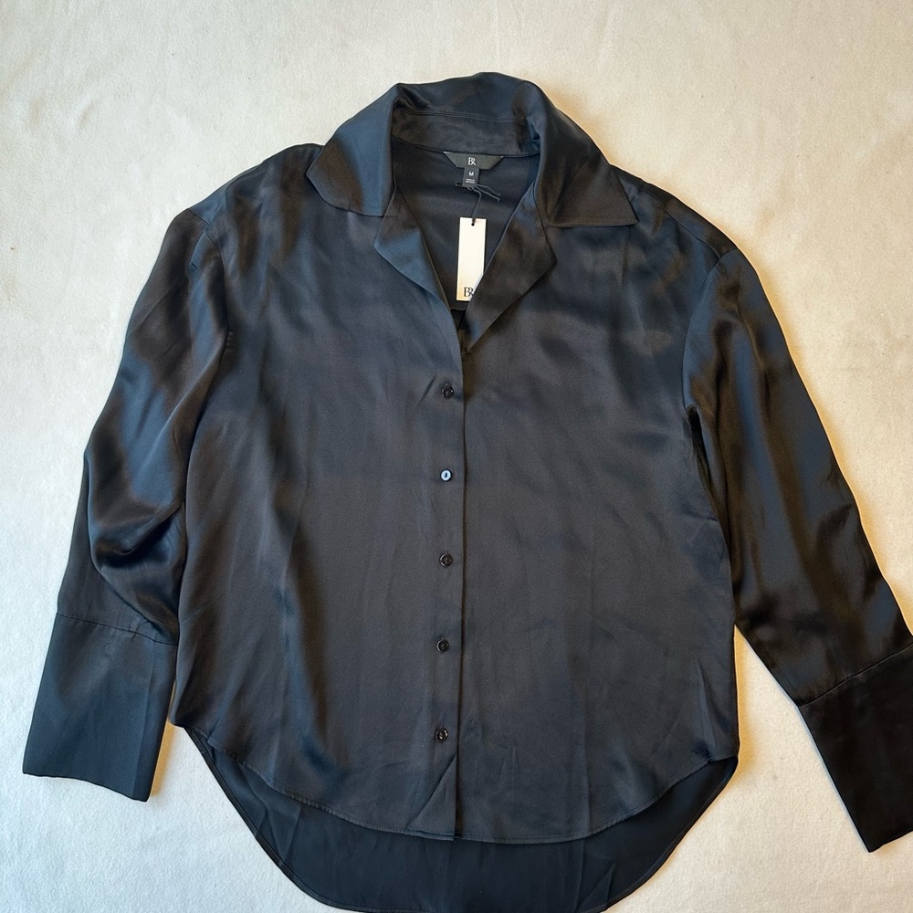 Banana Republic Black Satin Blouse